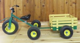 John Deere Style Kids Tricycle with Trailer