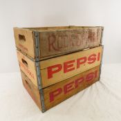 3 Vintage Soda Crates, Pepsi Cola & Rock Spring