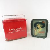Vintage Metal Cola Cooler & Coca-Cola Tray