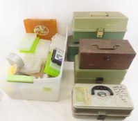 Empty tackle boxes and lure organizers