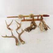 Pipestone Peace Pipe With Stand & 4 Dear Antlers