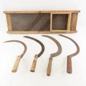 Antique Cabbage Cutter & 4 Sickles