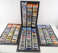 117 Hot Wheels & Matchbox Cars Carded On Frames