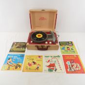 Vintage Symphonic Record Player With Records