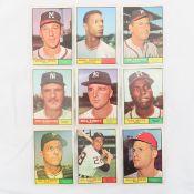 9 1961 Topps Baseball Cards- Warren Spahn