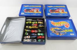 4 Hot Wheels 48 Car Carry Cases with Cars