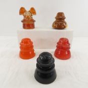 5 Glass & Wood Insulators, Hemingray & More