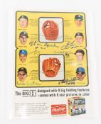 Vintage Rawlings Ad with 6 MLB Autographs and COA