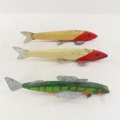 3 Large Vintage Spear Fishing Decoys