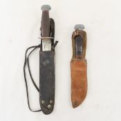 2 Rh 36 Pal Knives, 1 Heavily Modified, 2 Sheaths