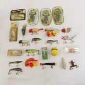 Vintage & Modern Fishing Lures, Some On Packages