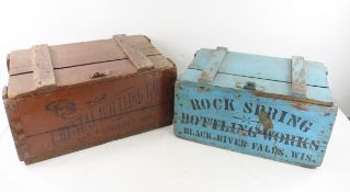 Rock Spring & Crystal Bottling Co Wood Crates