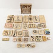 Rubber Face Ink Stamps, Blocks