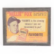 Nellie Fox Framed Tobacco Ad 1950's