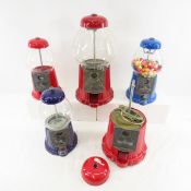 5 Vintage Gumball Machines for Parts or Repair
