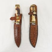 2 Schrade USA Model 153UH Golden Spike Knives