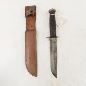WW2 Blued Kabar Knife with sheath