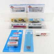 8 HO Scale Semi Tractors & Trailers- Most are NIP