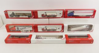 5 Herpa Semi Tractor Trailers & 4 Trailers NIB