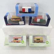 2 Oxford & 3 Jouef 1:87 Food Truck Diecasts NIP