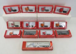 12Herpa HO Semi tractors & 1 Trailer NIP