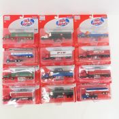 12 Mini Metals 1:87 Semi Truck Trailers NIP