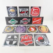 13 Micro Scale metal embossed RR Signs Sealed