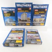 5 Walthers HO Scale Model Kits- 4 NIB Sealed