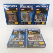 5 Walthers HO scale model kits sealed