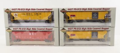 4 Proto 2000 HO High Side Covered Hoppers- NIP