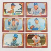 6 1955 Bowman, Brooklyn Dodgers Baseball cards