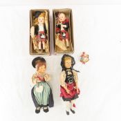 2 Pedigree Scottish Dolls & 2 Other Dolls