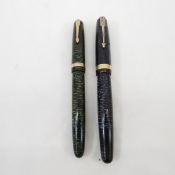 2 Parker Vacumatic Blue Diamond Fountain Pens