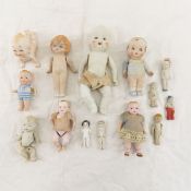Antique & Japan Small Bisque & Penny Dolls