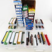 12 Assorted HO Bulkhead Flatcars & 15 Flatcars