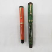 Parker Duofold & JR Lucky Curve fountain pens
