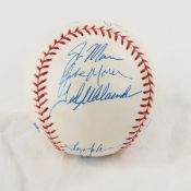 Baseball signed by 6 MN Twins players, Joe Mauer