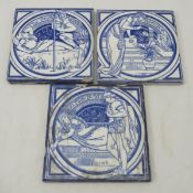 3 Antique Minton's Fairy Tale tiles