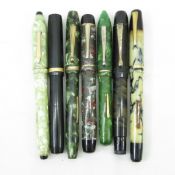 7 vintage unmarked fountain pens