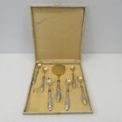1930s Argento 800 silver desert set in case