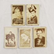 5 1948 Topps Magic Photo Cards, Movie Stars