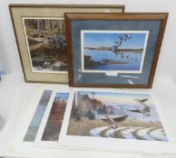 5 Wildlife Art Prints- 2 Framed- Kouba, Maass