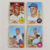 4 1968 Topps Baseball star cards