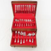 80 pc set Reed & Barton Dresden Rose flatware