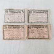 4 Independent Order Of Odd Fellow Certs 1925-27