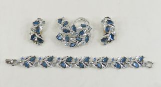 1940's Sarah Coventry 3 pc Parure with blue stones