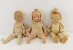 Vintage Trudy 3 Face, Hairbow Peggy & Other Doll