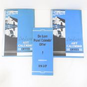 3 1937 Salesman Sample Deluxe Art Calendar Books