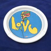 Vintage Peter Max Love Ashtray