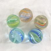5 Antique Swirl Marbles